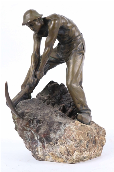 Henri Coutheillas, Bronze Sculpture, The Miner