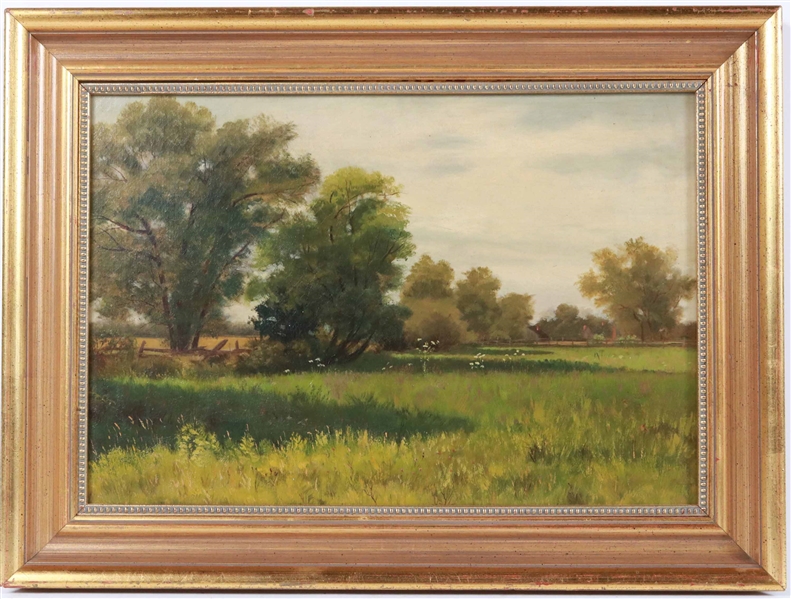 Oil on Canvas View of Pasture