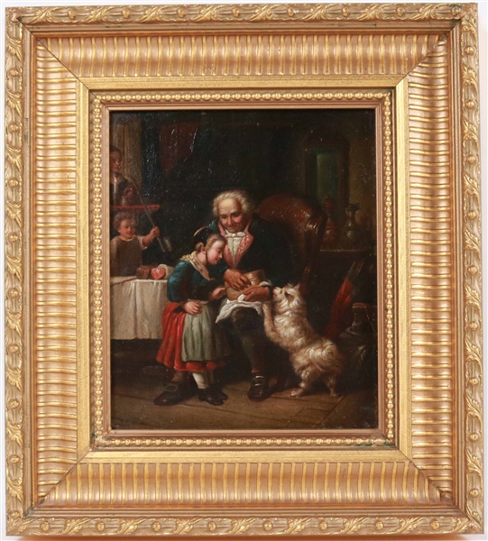 Oil on Canvas Family Scene