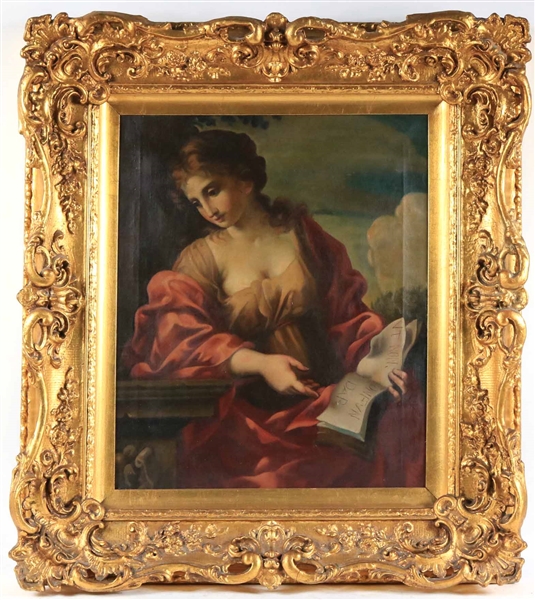 Oil on Canvas of Woman with Book