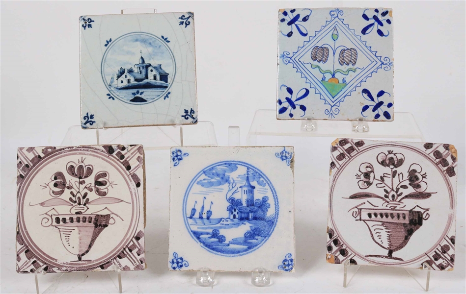 Five Delft Tiles