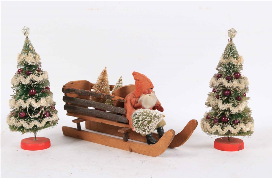 Pair of Japanese Miniature Christmas Trees