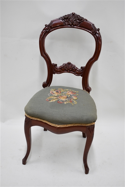Victorian Floral Carved Wooden Chair