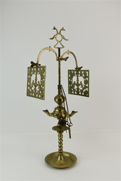 Antique Four Light Brass Lucerna Oil Lamp