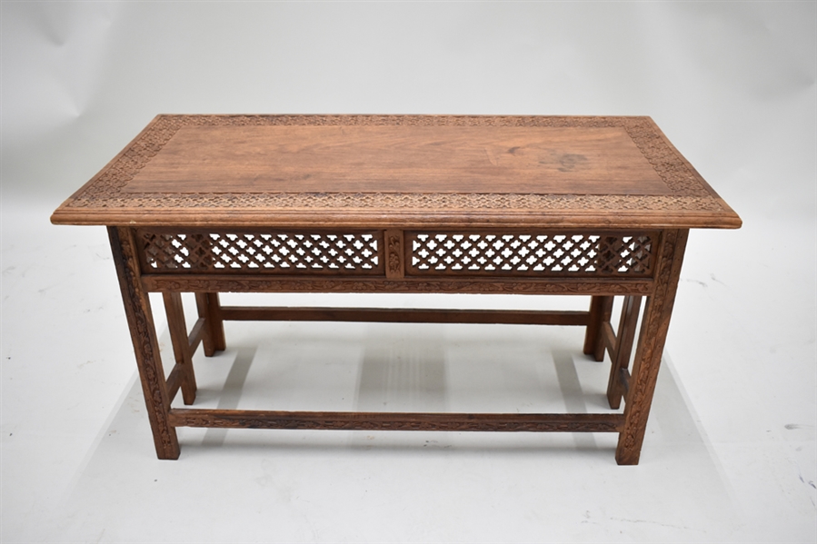 Vintage Moroccan Hardwood Collapsible Table