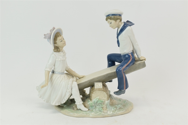 Lladro Sailor Boy & Petticoat Girl on Seesaw