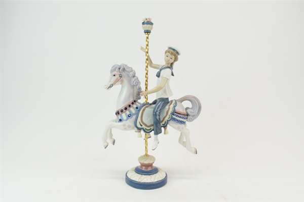 Lladro Sailor Boy on Carousel Horse 