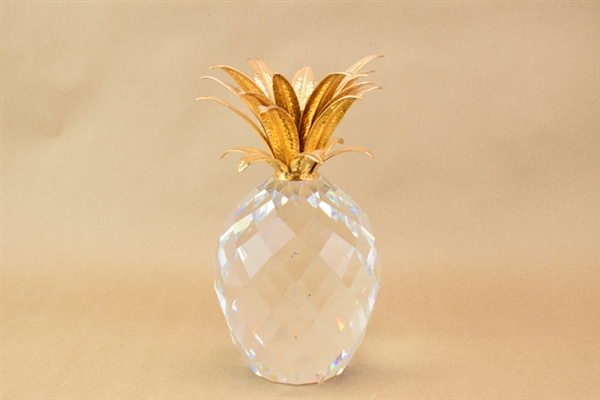 Swarovski Large Crystal Pineapple with Gold Top
