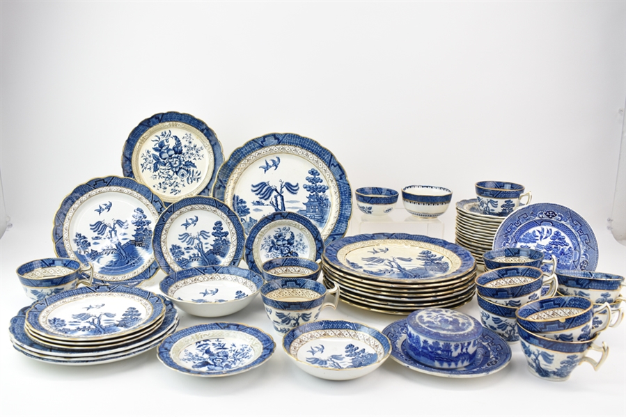 Booths Blue & White Blue Willow China Plates