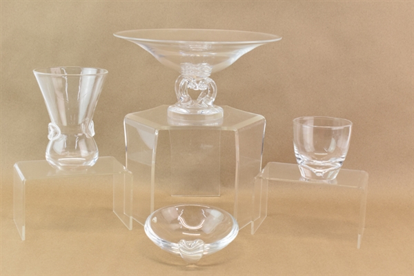 Four Steuben Glass Bowls and Vases