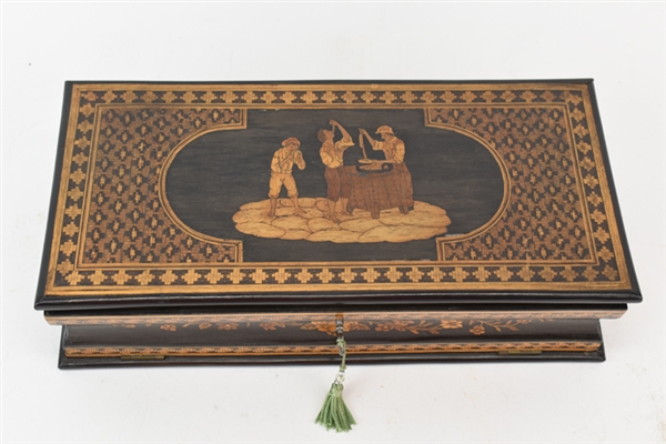 Antique Sorrento Ware Marquetry Wood Inlay Box