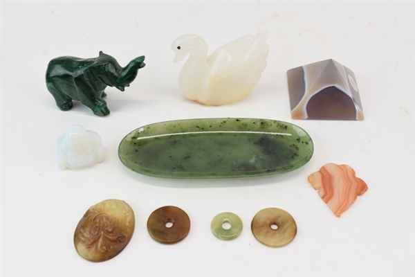 Jade Donut Pi Stone Pendants & Carved Figures