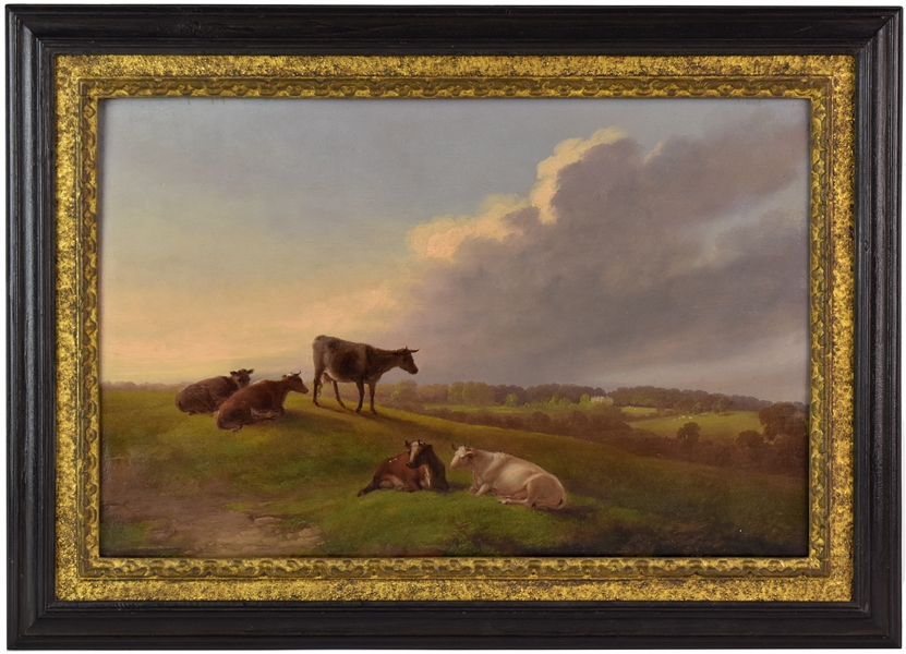 Old Master Oil on Panel, Landscape with Cows