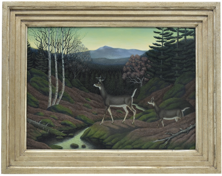 American School, Deer in a Landscape