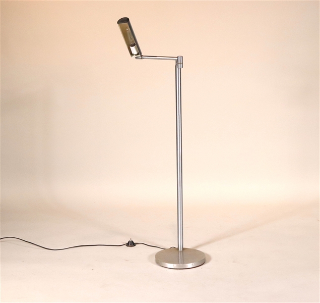 Contemporary Nickel-Finish Swing Arm Floor Lamp