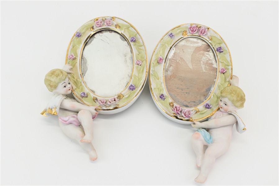 Pair of Japanese Porcelain Mirrors