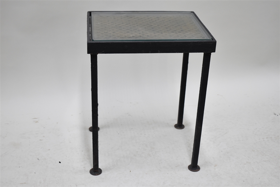 Glass Top Iron Side Table