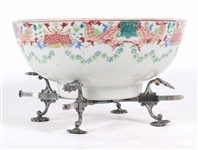 Chinese Export Famille Rose Punch Bowl