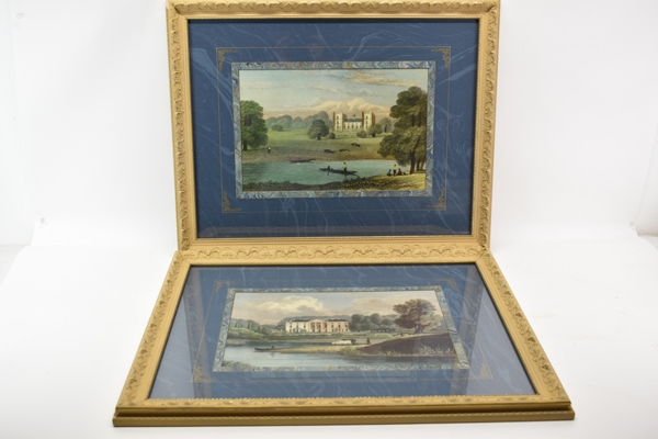 Two Framed Prints of 18th c English Country Homes
