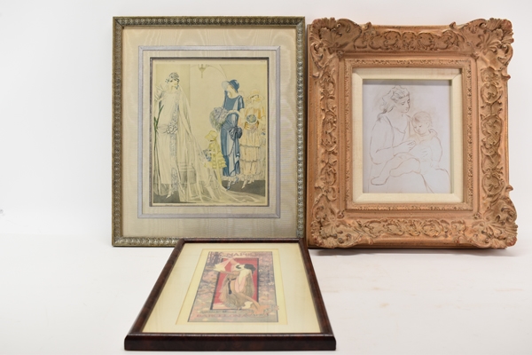 Three Assorted Vintage Framed Prints