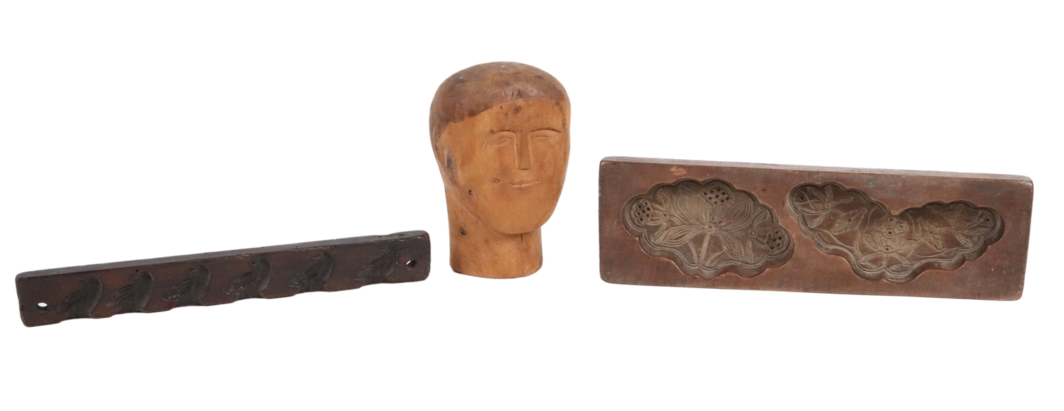 Two Carved Wood Candy Molds