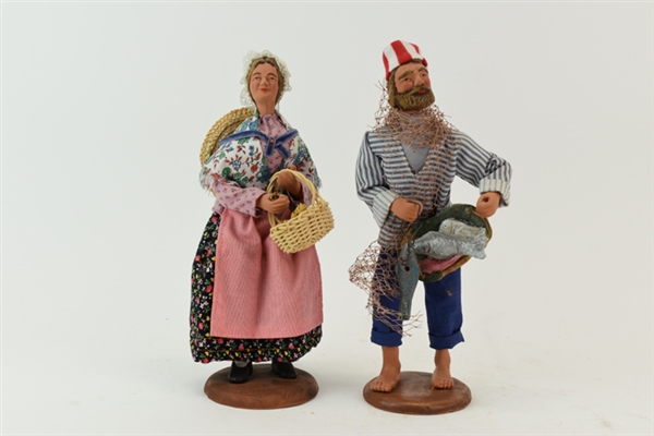 Pair of Handmade Ceramic Figural Sculptures