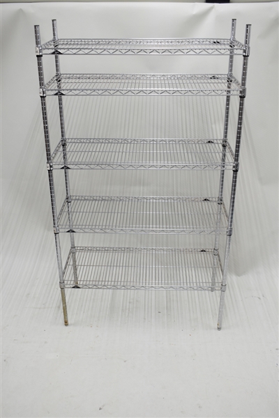 Five Tiered Wire Chrome Bakers Shelf Rack