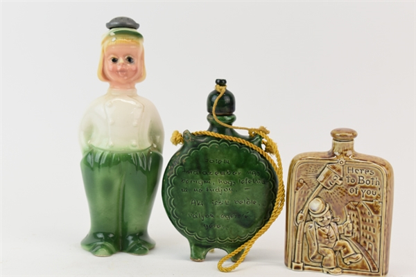 Three Assorted Vintage Ceramic Flasks