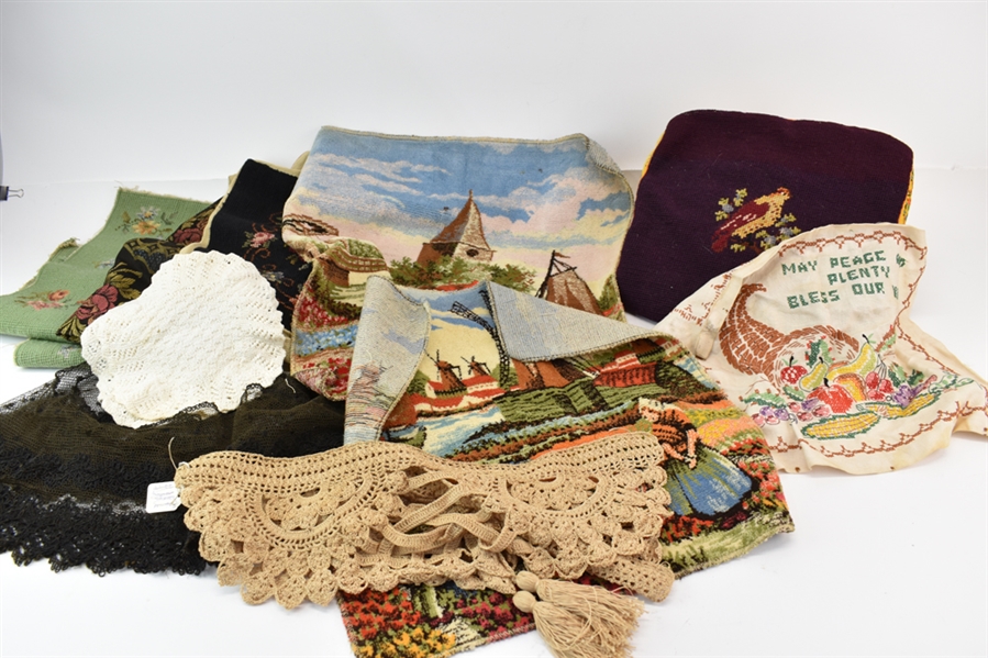 Assorted Vintage Textiles & Pillows