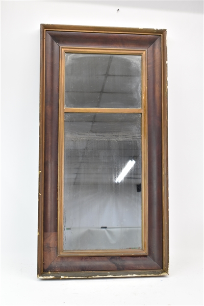 Ogee Two Part Mahogany Empire Pier Mirror 