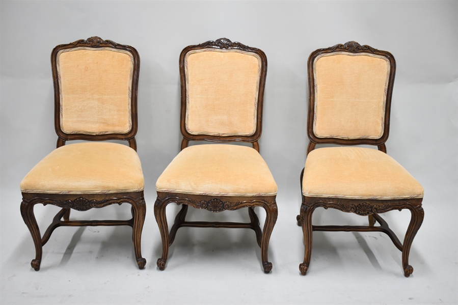 Three Provincial Style Upholstered Side Chairs