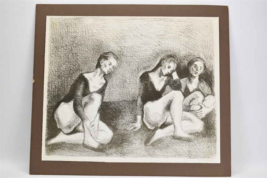 Moses Soyer Three Dancers Artist Proof Lithograph