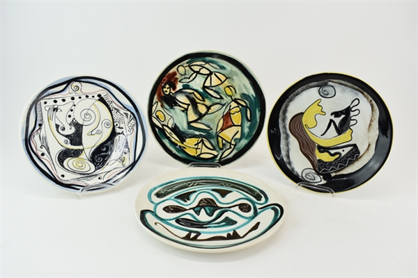Four Assorted Art Rumi Plates