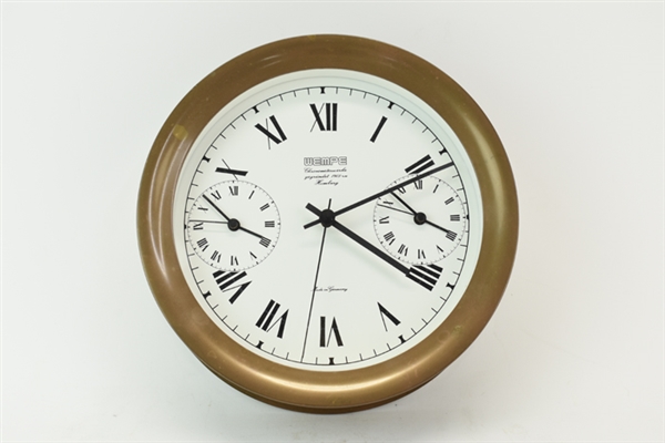 Antique Wempe Chronometerwerke Brass Ships Clock