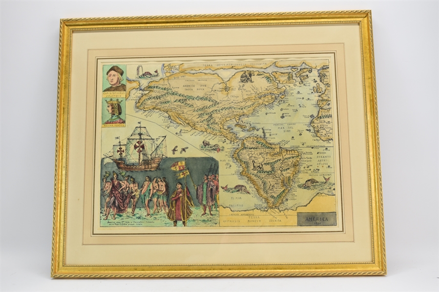 Italian Cartograph Columbus of Unknown Territory