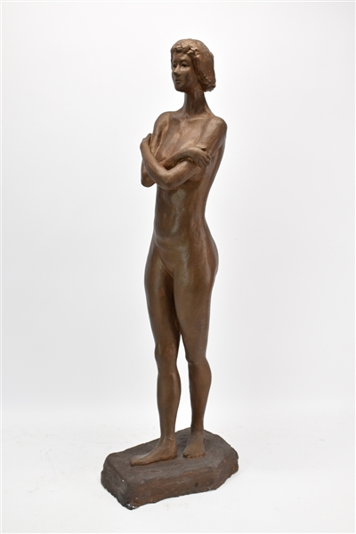 Female Standing Nude Bronzed Comp Sculpture