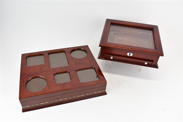 Two Assorted Wooden Display Boxes