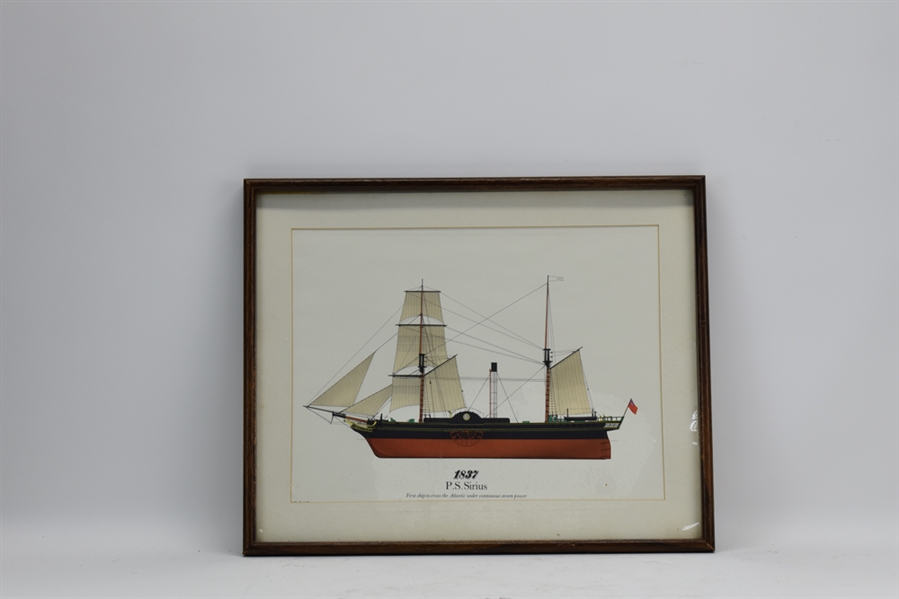 Peter M.W Griffin Colored Lithograph of Steamship