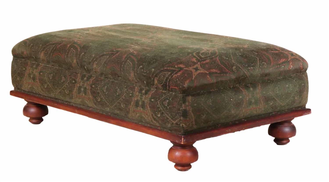 Ralph Lauren Green Upholstered Ottoman