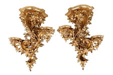 Pair of Rococo Style Giltwood Wall Brackets