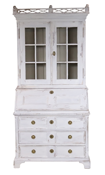 Federal Style White Painted Secretary Bookcase