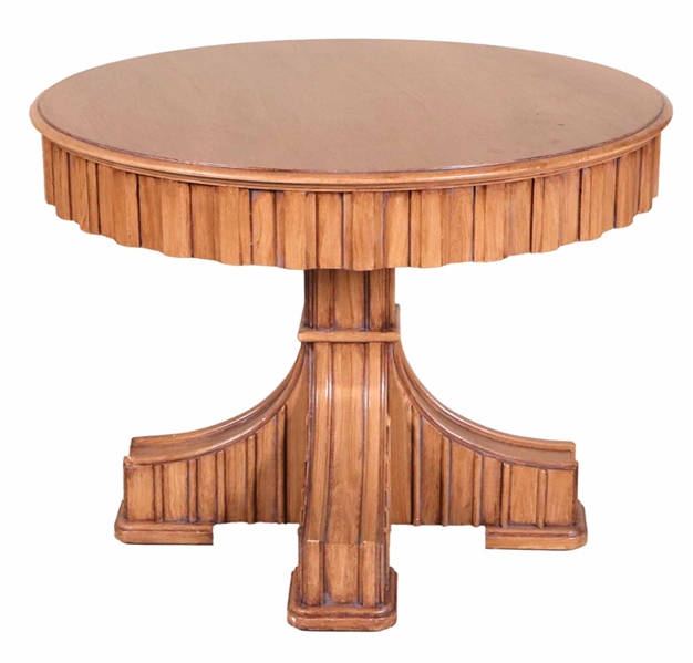 Contemporary Maple Round Center Table