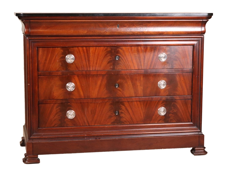 Ralph Lauren Marble Top Mahogany Chest of Drawers