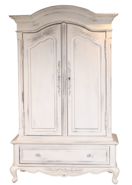 French Provincial Style White Painted Cabinet