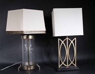 Modern Gilt-and Bronzed Metal Table Lamp