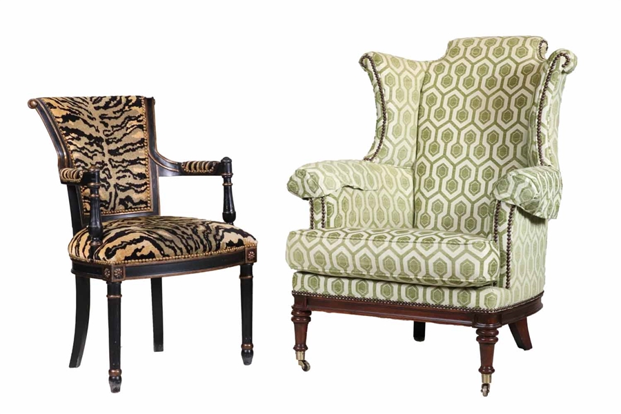 Contemporary Green Upholstered Club Chair