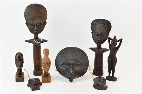 Group of Assorted Wood Carved Figural Sculptures