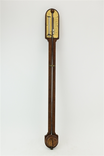 Antique Negretti and Zambra Oak Stick Barometer