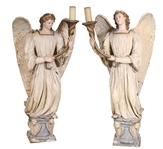 Pair of Italian Polychromed Angels