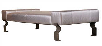 Modern Grey Leather Upholstered Daybed